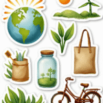 Eco-Friendly Icons - Sticker Sheet v8